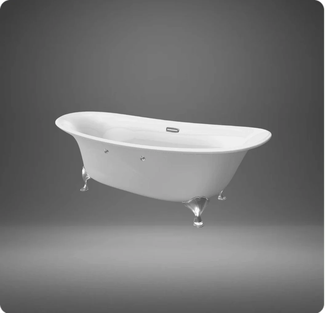 Bồn tắm ngọc trai không có tay vịn, chân mạ bạc - PPY1806PWNE#P