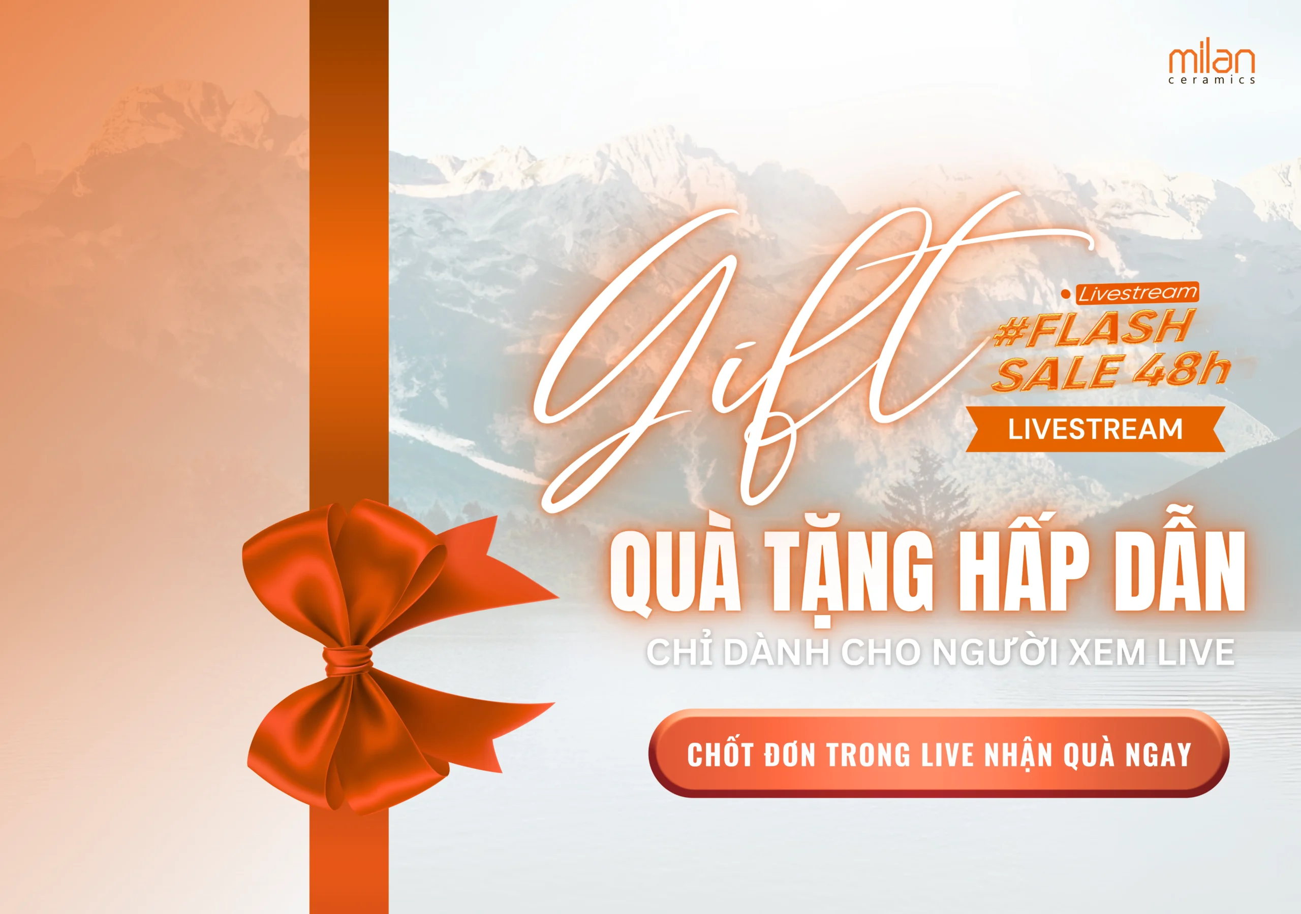 flash sale gạch ốp lát, mua gạch giá rẻ 2025, livestream Milan Ceramics, gạch ốp lát chất lượng